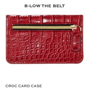 NWT B-low the Belt red croc card case!!